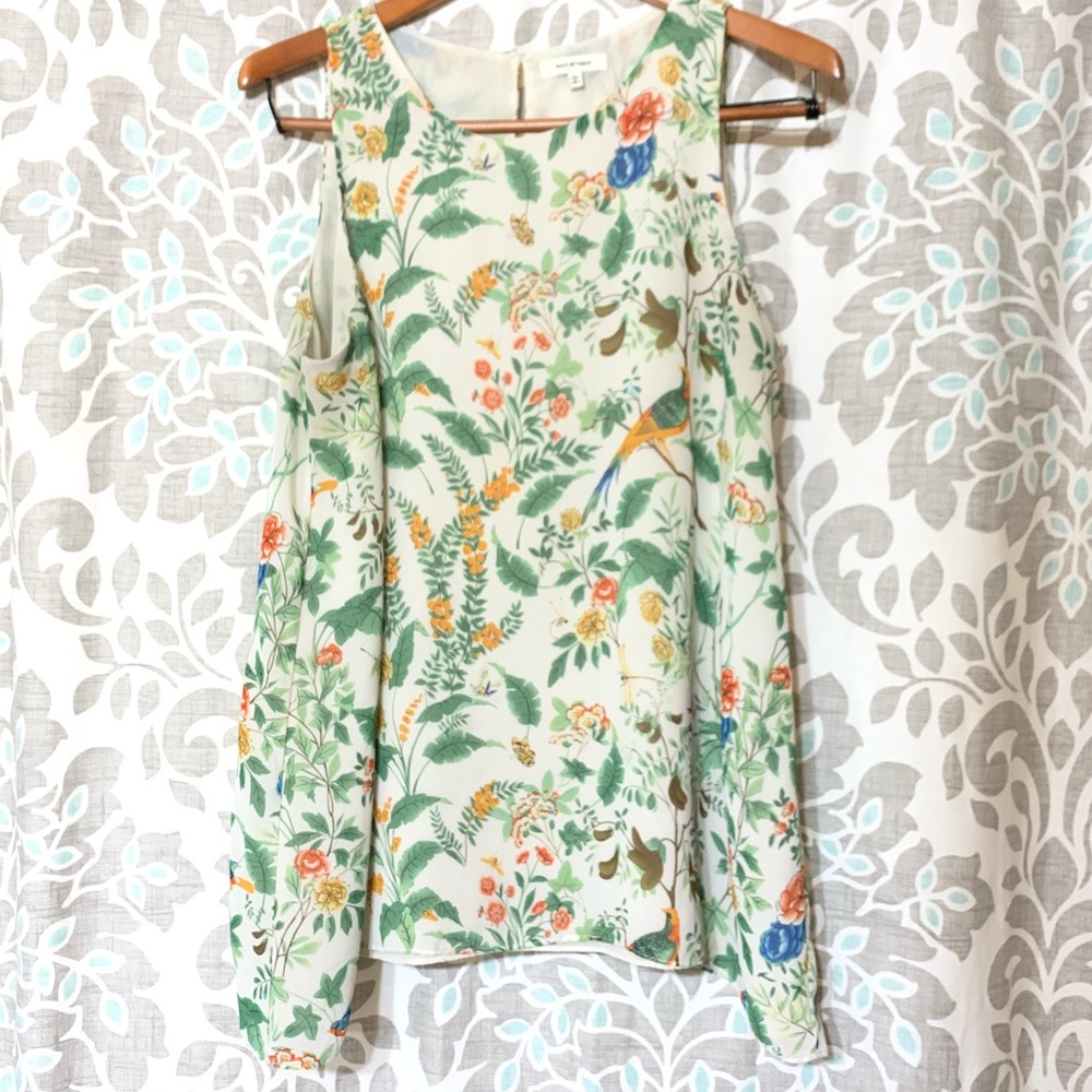 Max studio botanical print top